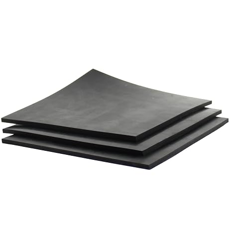 3pcs Heavy Duty Cut-to-Size Multi-Purpose Rubber Mats, 150 x 150 x 4mm Thick