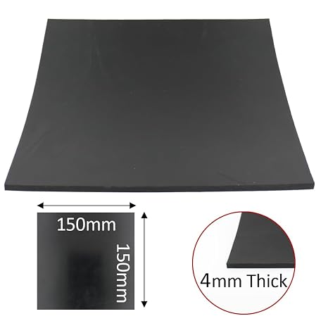 3pcs Heavy Duty Cut-to-Size Multi-Purpose Rubber Mats, 150 x 150 x 4mm Thick