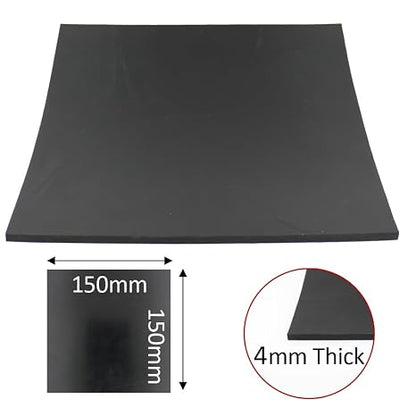 3pcs Heavy Duty Cut-to-Size Multi-Purpose Rubber Mats, 150 x 150 x 4mm Thick